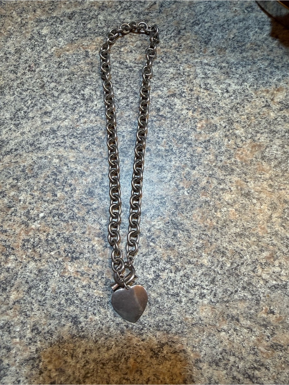 Silver-Tone Chunky Heart Pendant Necklace